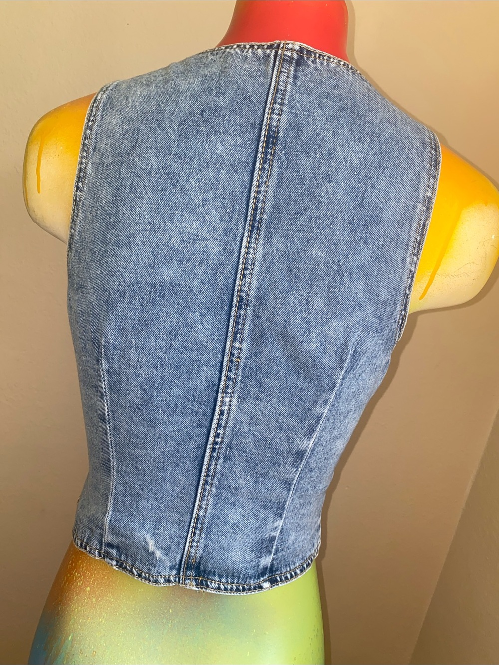 Vintage Blue Denim Vest | Free Spirit Hippie Boho  OutLaw Western Chic - Picture 6 of 9